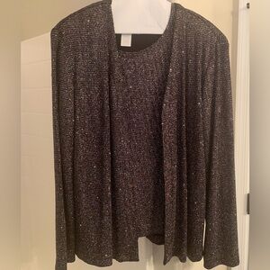 Sparkle glitter elegant evening jacket and shell for parties/holiday never worn